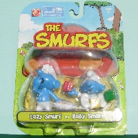 Smurfs Micro Village Papa Smurf & Smurfette DELUXE *2 IN 1 * NEIGHBOR PACK  Jakks